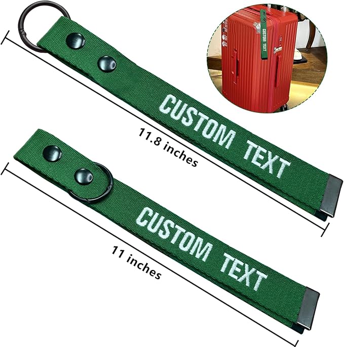 Custom Luggage Tags - Customize with Your Text,Personlized Name ID Suitcase Tag Labels for Travel Suitcase,Embroidery Baggage Tags for cothings,Quickly Spot Suitcases,Travel Bag,Hiking Bag