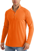 MAGCOMSEN Men's Long Sleeve Sun Shirts UPF 50+ Tees 1/4 Zip Up Fishing Running Rash Guard T-Shirts Outdoor Shirt