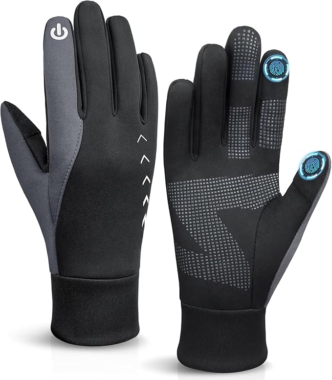 Cierto Winter Gloves Men Women: Touch Screen Thermal Cold Weather Gloves,Mens Womens Windproof Warm Gloves for Running Hiking Cycling Driving