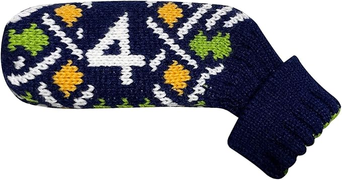 Scott Edward 1/7/10 Pcs Knitted Golf Club Head Covers for Irons Wedge Cuteness and Basically Socks Shape Washable Golf Club Head Protector on Pattern Style Double Sided Customized