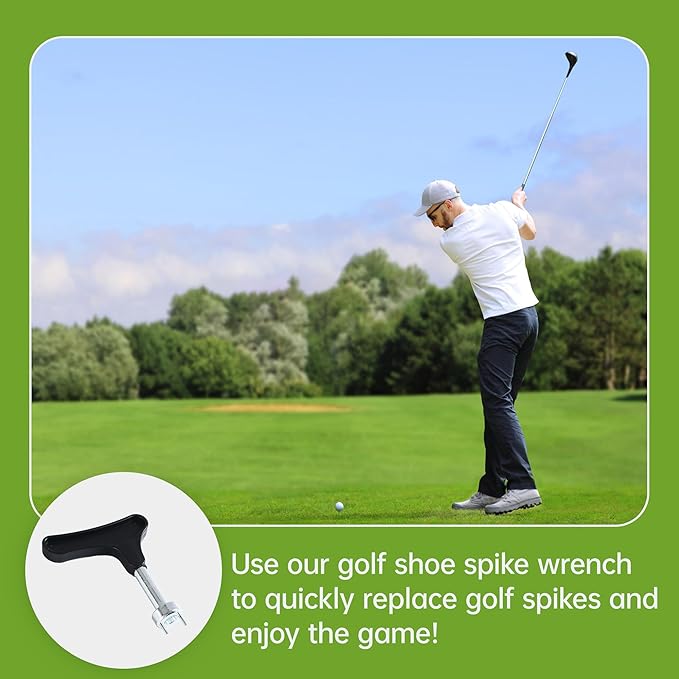 Golf Spike Wrench Zinc Alloy Golf Spike Tool with Ergonomic Handle Universal Spike Shoes Replacement Tool for Spike Shoes