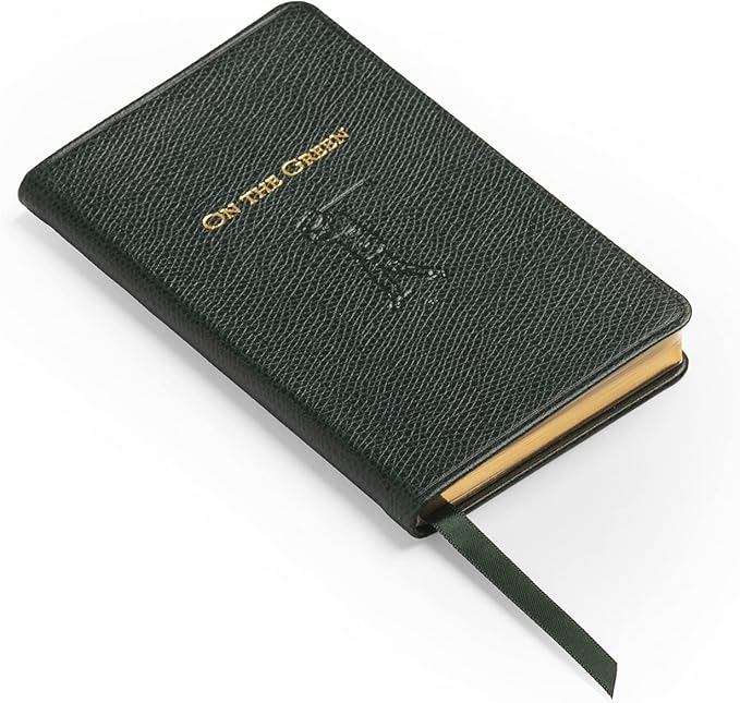 Graphic Image On The Green, Golf Score Book, Genuine Calfskin Leather (Green, 3" x 5")