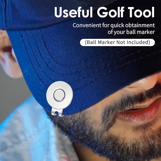 6 Pcs Golf Hat Clips Magnetic Ball Marker Holders Ball Markers Caps Professional Training Aids Accessories for Golf Hats Caps Pants Gloves Bags (Ball Marker Not Included)