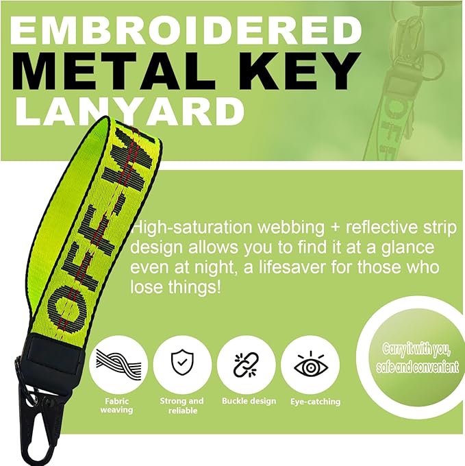 Fashionable Car keychain, Fabric Wrist Strap With Key Ring, Can Be Used To Hang Car key chain, Wallets, Jeans Decorations, Key Chain Accessories(Green)
