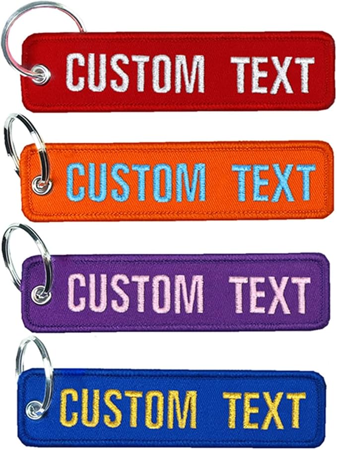 N A Custom Embroidery Keychain, Personalized Keychain 1 PC, Car Key Chains for Men Double Side, Cute Keychains for Women (Fabric)