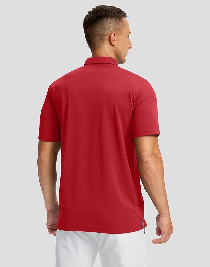 Men's Golf Shirts Dry Fit Moisture Wicking Performance Short Sleeve Collared Polo Shirts for Casual Athletic Business