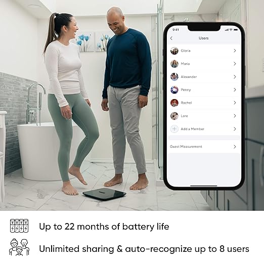 Wyze Smart Scale X Butterfly - Bathroom Scale for Body Weight, BMI, Body Fat, Muscle Mass, Accurate Bluetooth Digital Scale for Body Composition Analyzer | Sync Health Apps | ITO Glass, 400 lbs, White