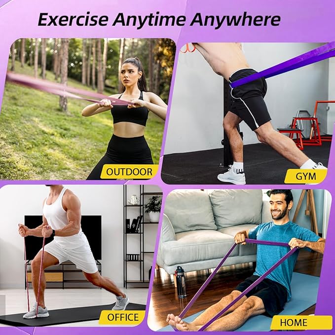 WHATAFIT Resistance Bands,Pull Up Assist Bands Set with Handles, Exercise & Workout Bands with Door Anchor for Men & Women – Home Fitness Equipment for Strength Training, Stretching