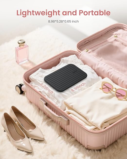 RENPHO Portable Rechargeable Scale for Body Weight, Travel Weight Scale with Travel Makeup Mirror, Slide-Out LED Display, Digital High Accurate Scale for Traveling, 400lbs, Core Go, 8.98" x 5.28"