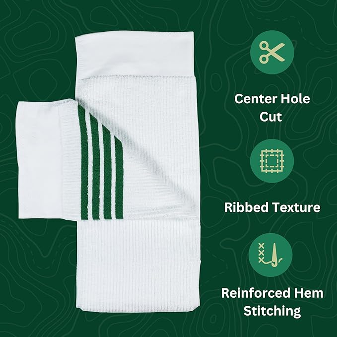 The Tour Towel | Large Golf Caddy Towel Terry Cloth, Absorbent 19" x 44", Center Cut, Perfect Hang Golf Cart Accessory and Golf Bag, Multiple Colors