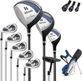ULTIMATE Left Handed Golf Clubs for Men, 10pcs Men's Complete Golf Club Set Includes 460cc #1 Driver, #3 Fairway Wood, #4 Hybrid, #6/#7/#8/#9/#P Irons, Putter