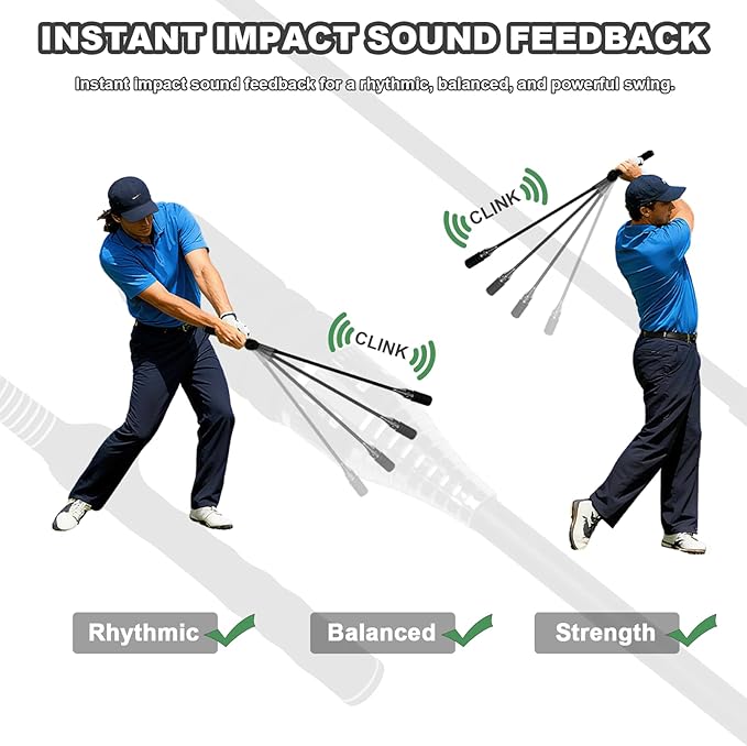 Golf Swing Speed Trainer Golf Grip Trainer for Warm Up, Adjustable Speed Controller Golf Swing Training Aid with Ergonomic Grip and Click Sound for Right Handed Golfers, Indoor & Outdoor Use
