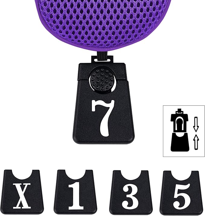 Andux 5pcs/Set Mesh Golf 460cc Driver Fairway Wood Club Head Covers Long Neck with No. Tags