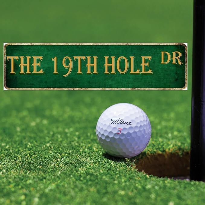 Golf Decor Signs For Man Cave The 19th Hole Dr Tin Sign Golf Theme Home Decoration Sports Bar Decor Golf Office Decor For Men Man Cave Bar Street Sign 4x16 Inch