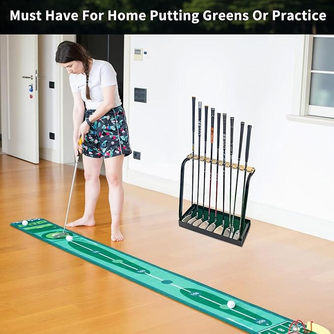Crestgolf Golf Club Organizers Golf Club Display Golf Putter Rack (9-Hole or 18-Hole or 27-Hole for You to Choose) (Update-9-hole)