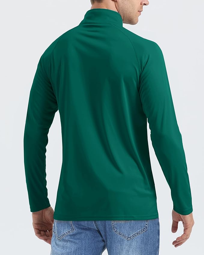 Boladeci Men's UPF 50+ Sun Shirts 1/4 Zip Long Sleeve SPF UV Protection Lightweight Quick Dry Quarter Zip Golf Shirts