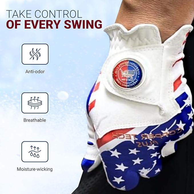 Men's Right and Left Handed Golfers Golf Glove – Advanced Compression for Muscle Support, Joint Relief Gloves – USA