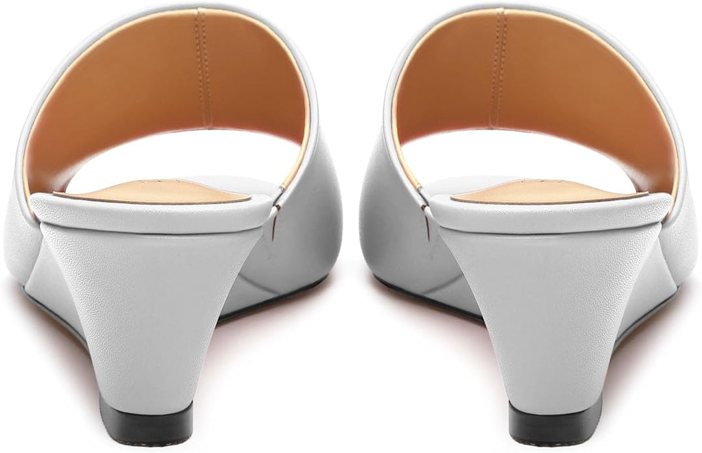 Wedge Sandals for Women Open Toe Wedge Heels Womens Matte High Heel Sandal Round Toe Heeled Wedge Sandals Slip on Casual shoes 2 inch