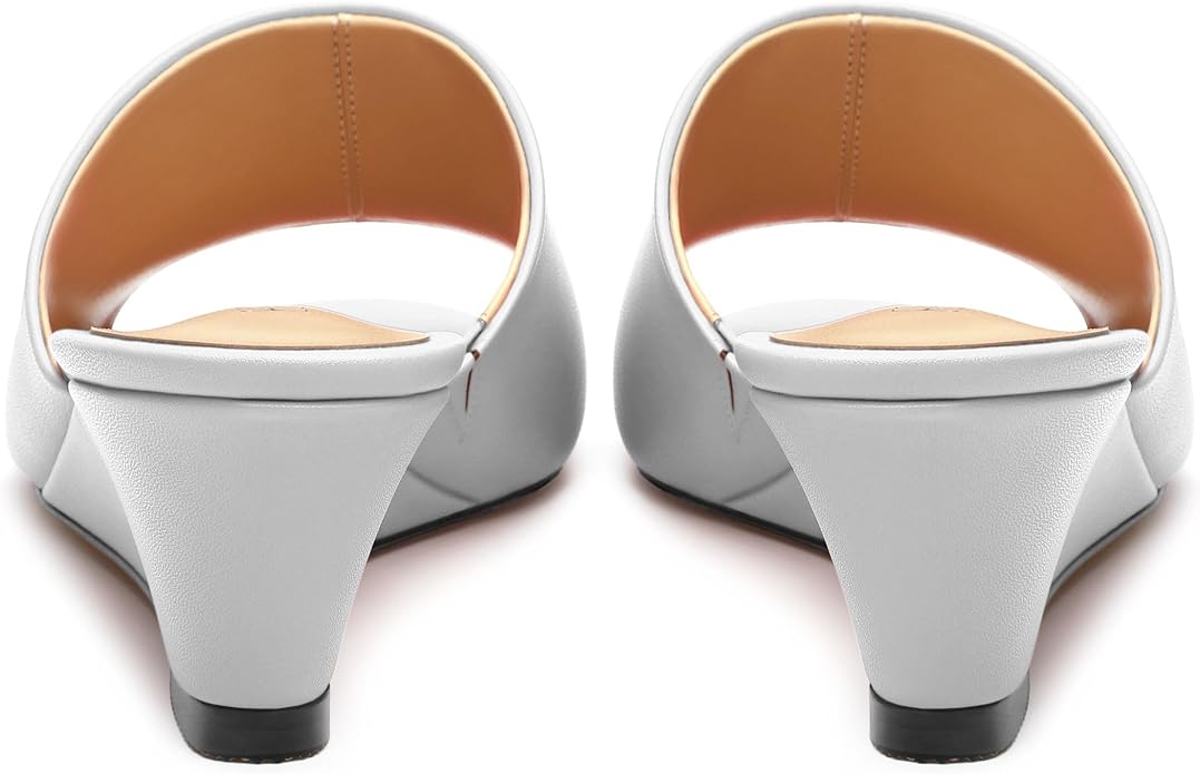 Wedge Sandals for Women Open Toe Wedge Heels Womens Matte High Heel Sandal Round Toe Heeled Wedge Sandals Slip on Casual shoes 2 inch
