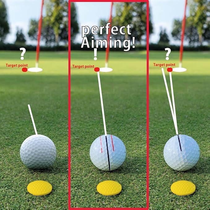 Budget-Friendly Natural Liner Golf Ball Marker - 360° Triple-Line Stencil with 3ea Marker Pens