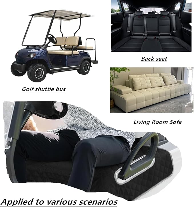 Golf Cart Heater, Heated Golf Cart Seat Cover - USB Powered 4-Zone Warming Pad & Electric Blanket for Golf Carts, 3-Temperature Settings with Portable Foldable Design (Black)