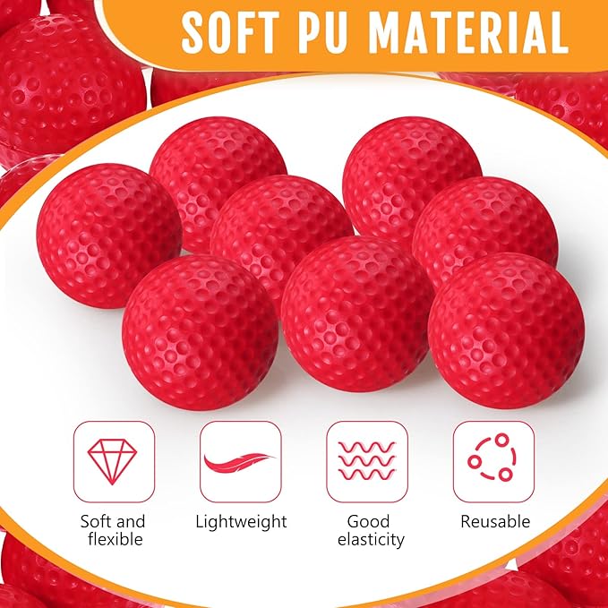 Junkin 80 Pcs Foam Golf Balls Rubber Practice Balls Realistic Feel and Flight Sport Training for Indoor or Outdoor Backyard Golf Training