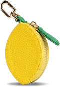 XSUIOY Orange Fruit Coin Purse Keychain Bag Charm, Mini Leather Coin Purse & Pouch Airtag Holder Keychain, Kawaii Bag Charms for Handbag, Tote, Keys, Airtag, Gifts for Girls & Women