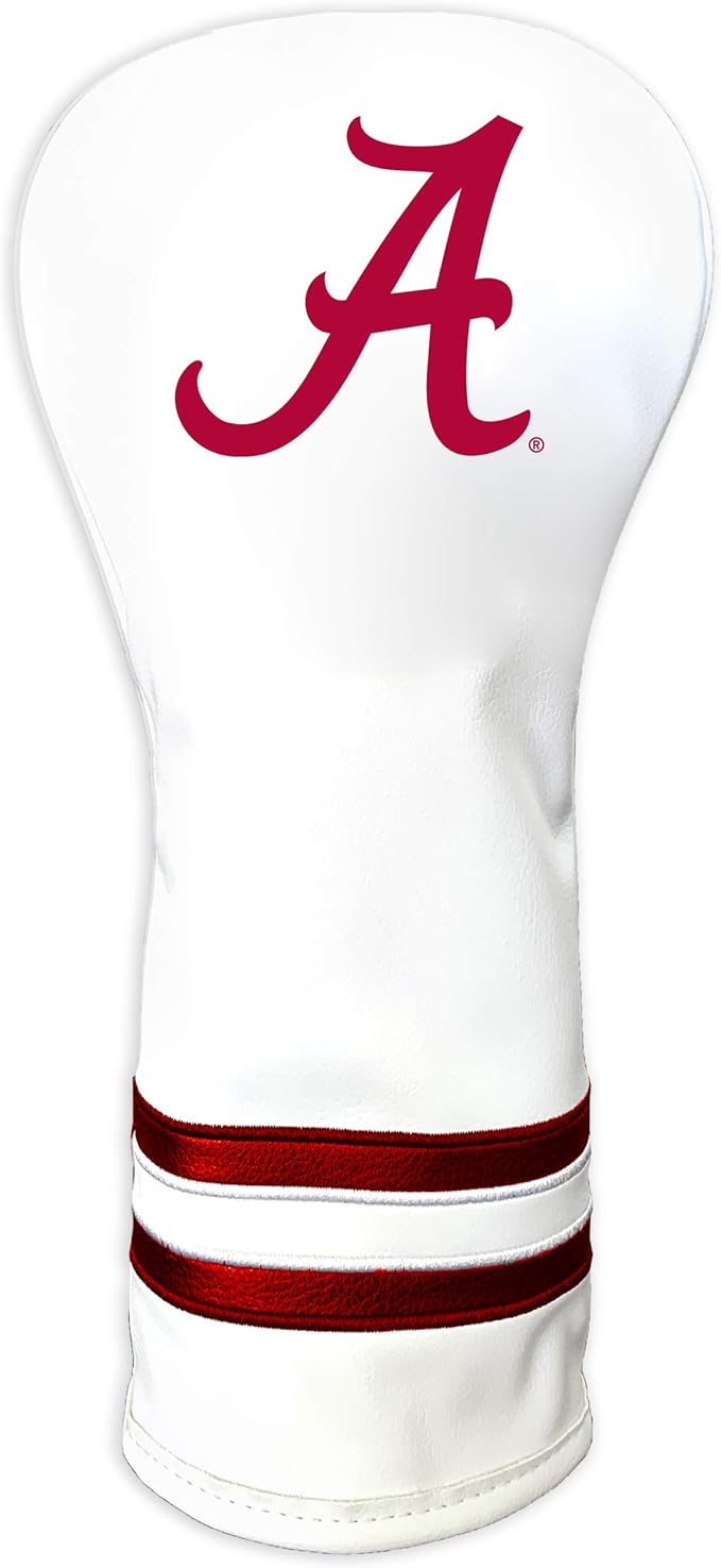 Team Golf NCAA White Vintage Fairway Golf Club Headcover, Form Fitting Design, Retro Design