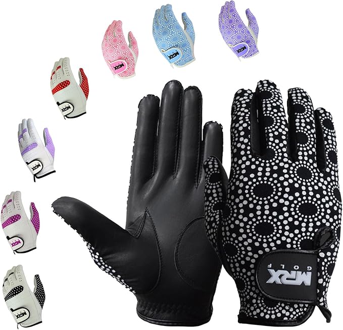 MRX Women Golf Glove Left Handed Golf Gloves Sweat Resistant Soft Cabretta Leather Regular Fit Women Golfer Glove