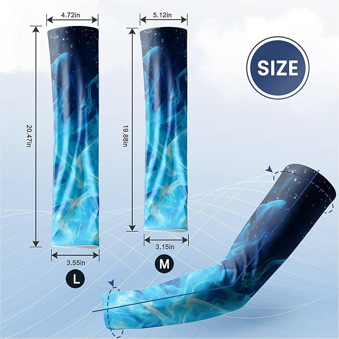 Cooling Arm Cover For Men & Women - Uv Sun Protection Arm Sleeves For Driving Golfing Fishing Cycling Hiking (L)