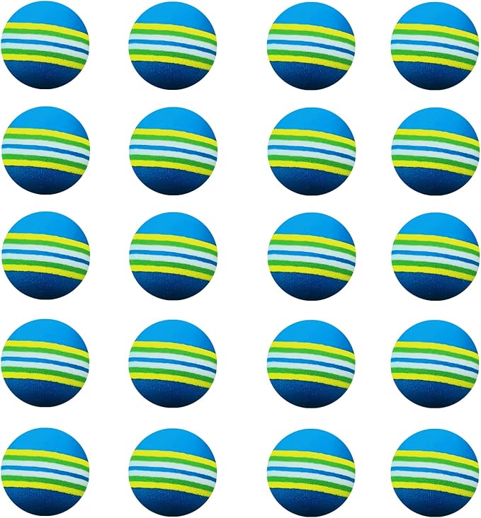 Scott Edward Air Golf Practice Balls, Bright Multicolor and Lightweight Sponge Ball, 20 Pieces, Golf Training Indoor and Outdoor, for Backyard Hitting Mat, Soft for Children, Pets