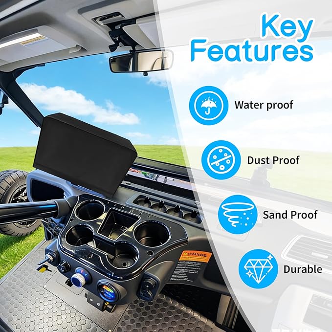Golf Cart Screen Cover, Waterproof and Dustproof with a Secure Drawstring, Made of Oxford Fabric