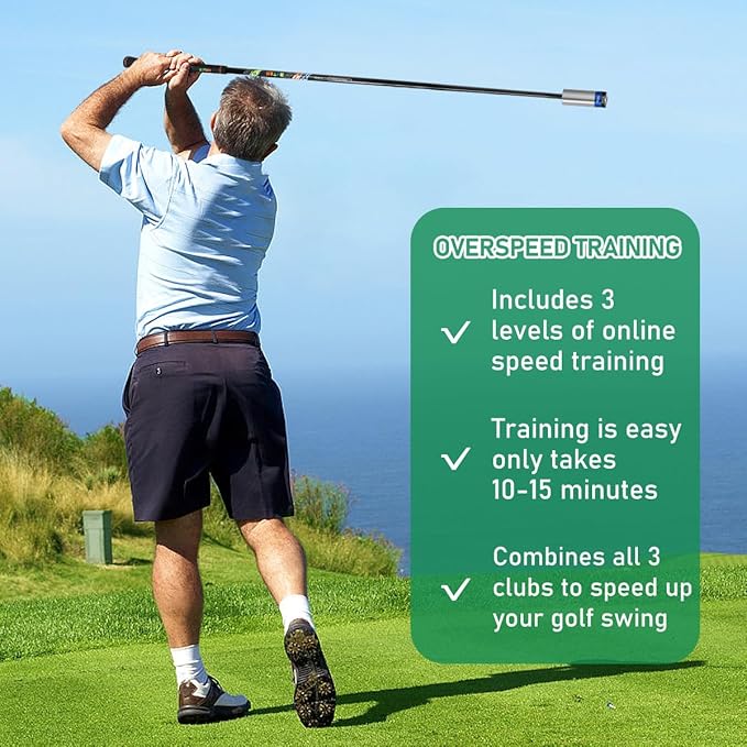 Golf Swing Trainer Aid for Indoor Practice Speed Training, Warm up Stick Improved Rhythm, Grip, Flexibility, Balance, Tempo and Strength with 2 Adjustable Weights