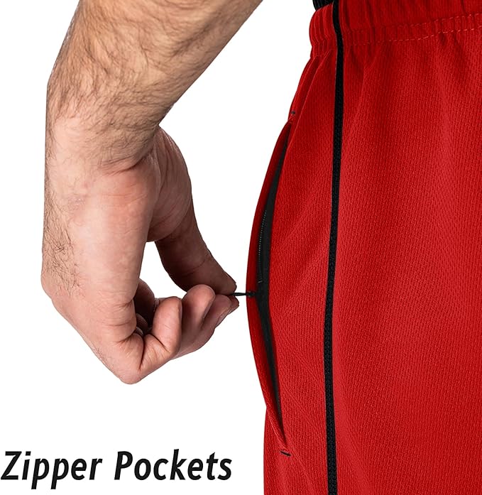MAGNIVIT Men's Lightweight Sweatpants Loose Fit Open Bottom Mesh Athletic Pants with Zipper Pockets