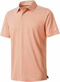 Mens Golf Shirt Moisture Wicking Dry Fit Performance Sport Short Sleeve Striped Golf Polo Shirts for Men