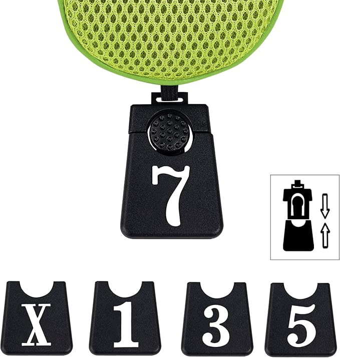 Andux 5pcs/Set Mesh Golf 460cc Driver Fairway Wood Club Head Covers Long Neck with No. Tags