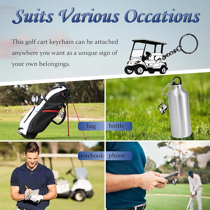 Golf Cart accessories Keychain，Keys To The Golf Cart Accessories Retro Metal Keychains for Golf Lovers Players