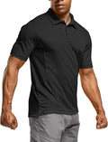 CQR Men's Polo Shirts, Tactical Short Sleeve Golf Performance Shirts, Lightweight Dry Fit UPF 50+ Pique