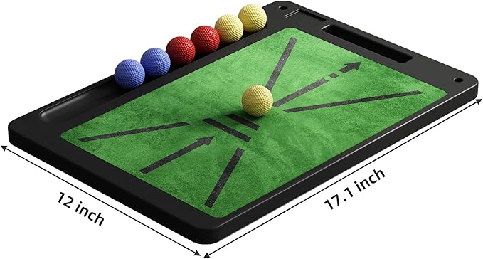 Golf Hitting Mats Practice Mat Outdoor Indoor Training Chipping Show Swing Path Feedback 3 Replaceable Turf Mat with No-Slip Heavy Duty Rubber Backing Golf Accessories Men Dad Husband Gifts