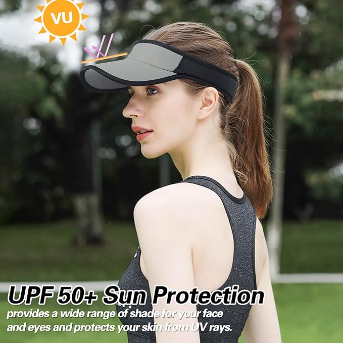 HH HOFNEN Sports Sun Visor Hats Men Women Foldable Brim Lightweight Packable Adjustable Visor Caps Running Golf Tennis