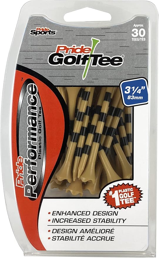 Pride Performance 3-1/4" Striped Golf Tee, 30 Count