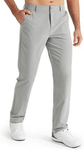 Libin Mens Golf Pants Stretch Work Dress Pants 30"/32"/34" Quick Dry Lightweight Casual Comfy Trousers with Pockets