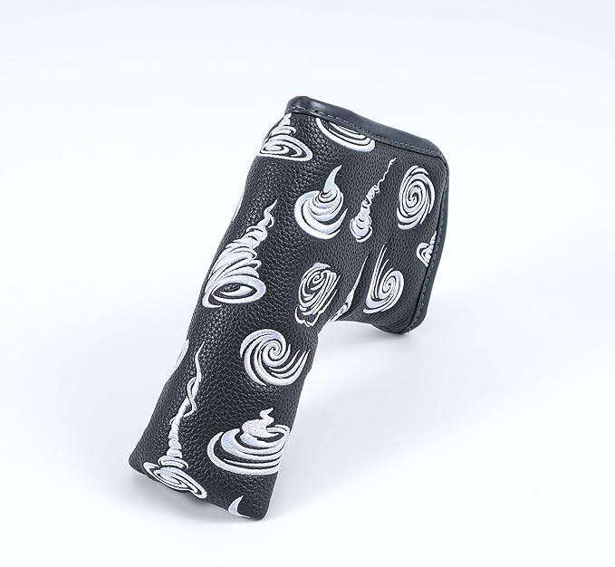 Golf Club Headcover, Premium Leather Embroidery Mallet Putter Cover Blade Head Covers, Stylish Golf Accessories, Great Golf Gifts for Men and Women Golfers