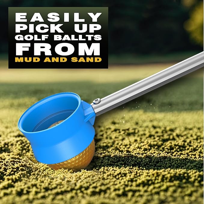 Golf Ball Retriever Telescopic for Water, 12Ft/9Ft Two-Sided Golf Ball Grabber Stainless Steel Ball Retriever Tool Golf Ball Picker Golf Accessories
