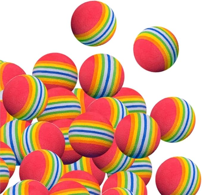 50-Piece EVA Foam Practice Golf Balls, Soft Elastic Indoor Training Balls for Swing Exercises