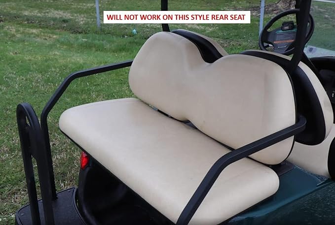 Huskey Golf Cart Front Seat Covers for Club Car Precedent 2004+ Models, Custom Fit, Black/Red Diamond Stitching, Marine Grade Vinyl, Staple On