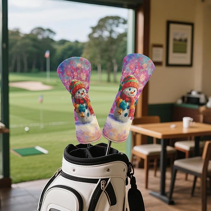 Golf Club Head Covers for Club Protective, Waterproof PU Leather Driver Fairway Wood Hybrid Head Cover