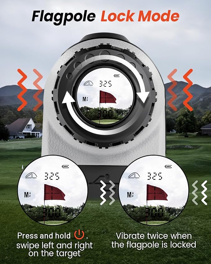 Golf Rangefinder with Slope -1500 Yards Laser Range Finder Golf for Hunter, High-Precision Flag Pole Locking Vibration, 7X Magnification, USB-C Rechargeable Rangefinders Magnet Strip