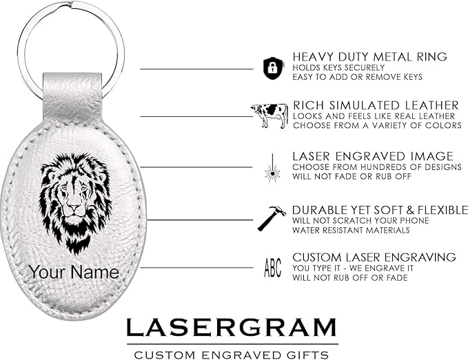 LaserGram Oval Keychain, Disc Golf, Personalized Engraving Included