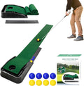 Golf Putting Mat Indoor - 86.61x11.81in Golf Practice Mat with Ball Return, Portable Indoor Putting Green for Home Office Backyard, Perfect for Beginners
